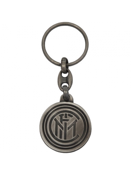 Portachiavi in argento antichizzato con logo ufficiale Inter
